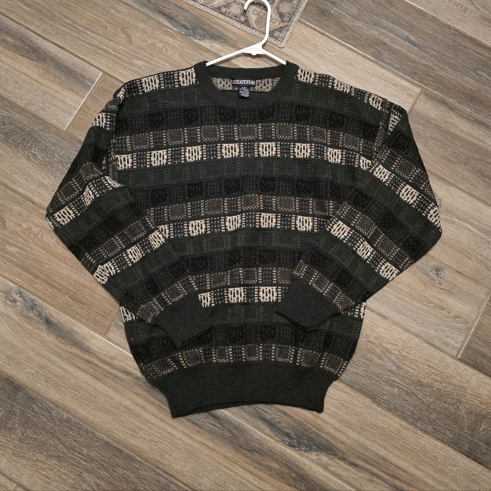 Vintage 90s Jantzen Knit Sweater Patterned Geometric
